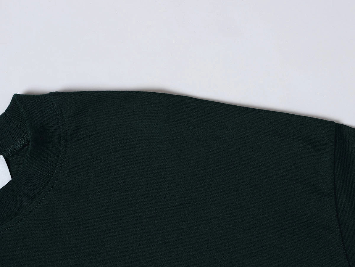 240 GSM BOXY CROPPED FIT 'DEEP GREEN' T-SHIRT - Image 4