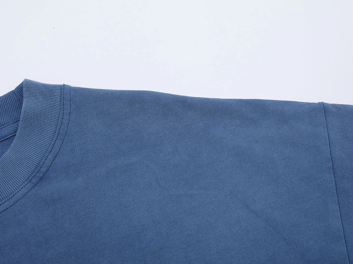 250 GSM LOOSE FIT ' WASHED BLUE' T-SHIRT - Image 3