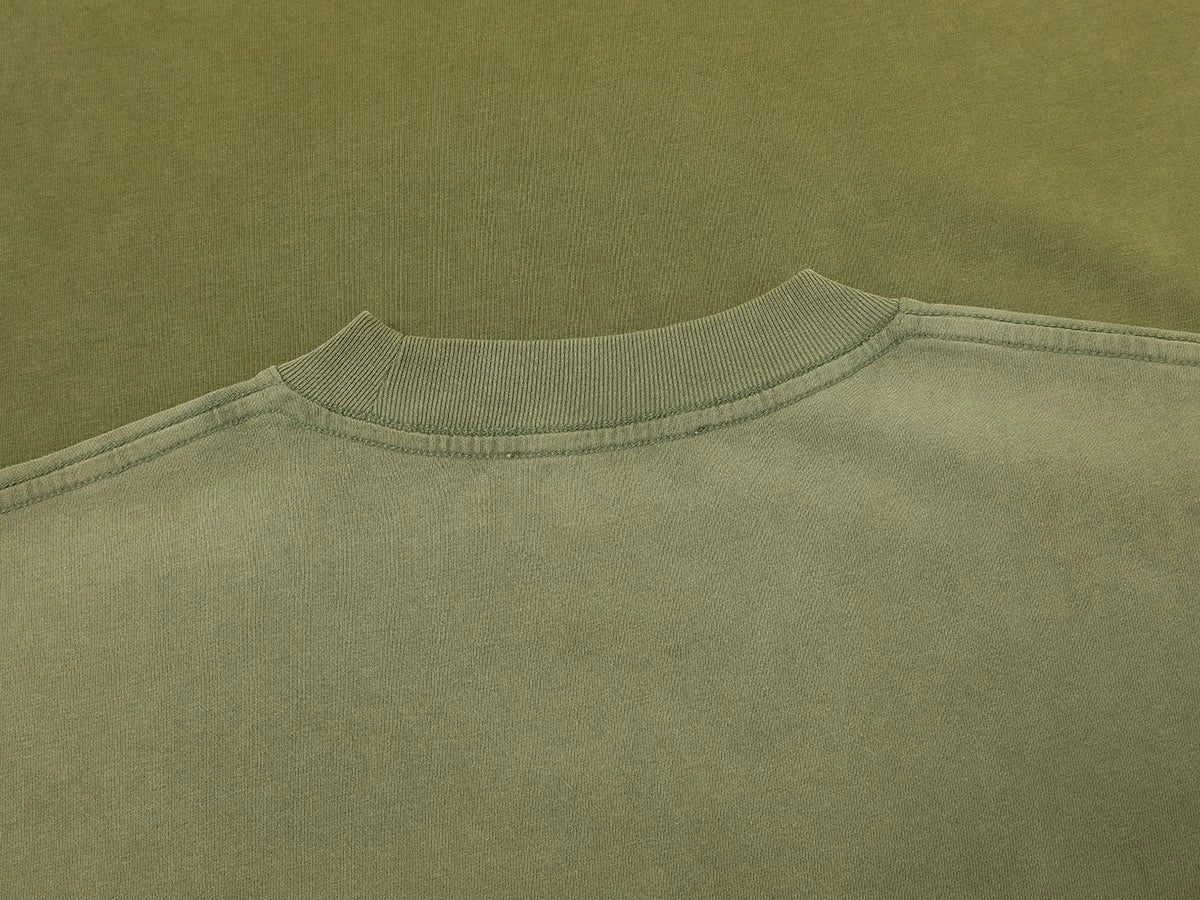250 GSM LOOSE FIT 'WASHED MOSS GREEN' T-SHIRT - Image 4