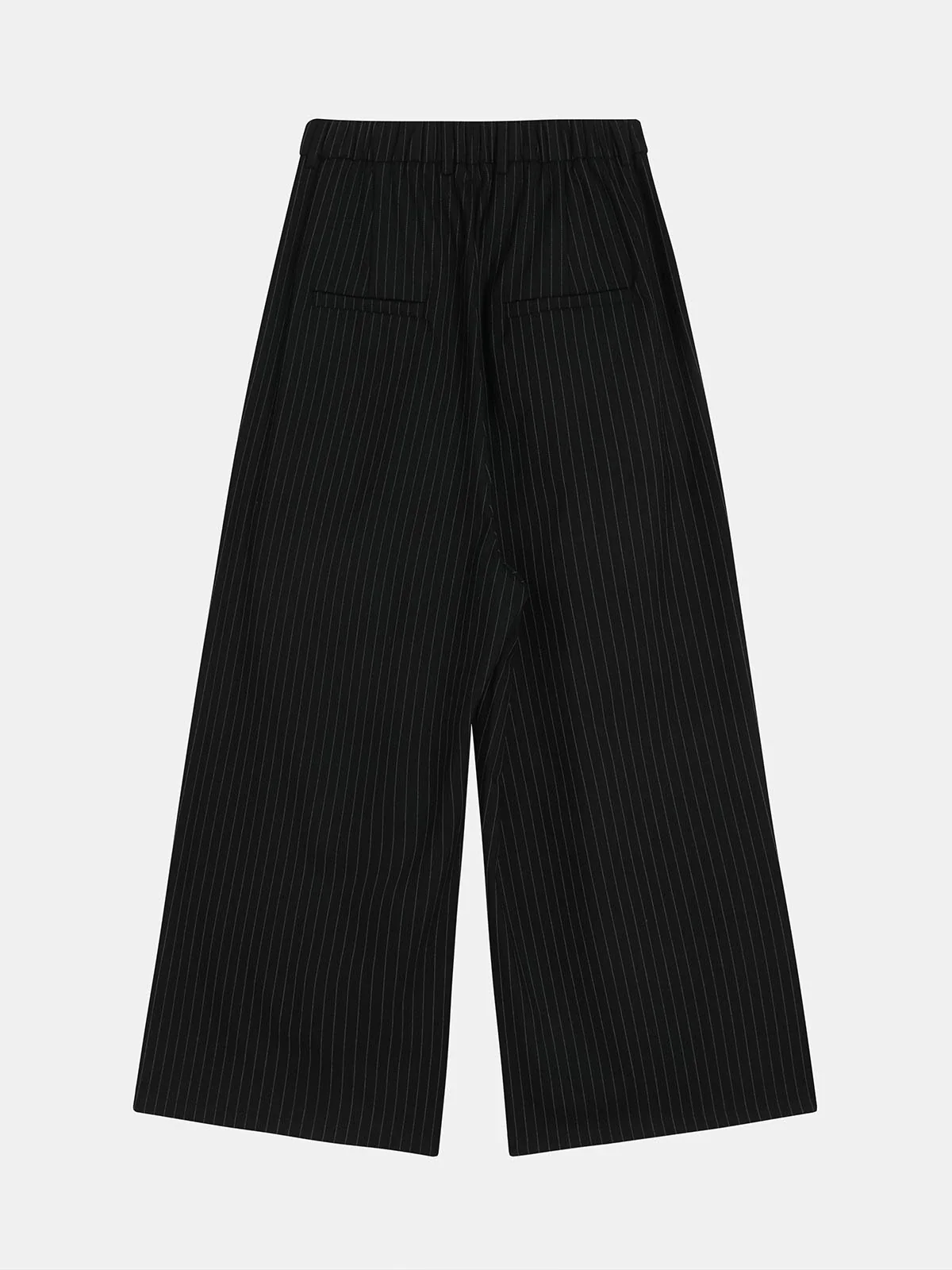 300 GSM BAGGY FIT STRIPED PLEATED 'BLACK' PANTS - Image 2