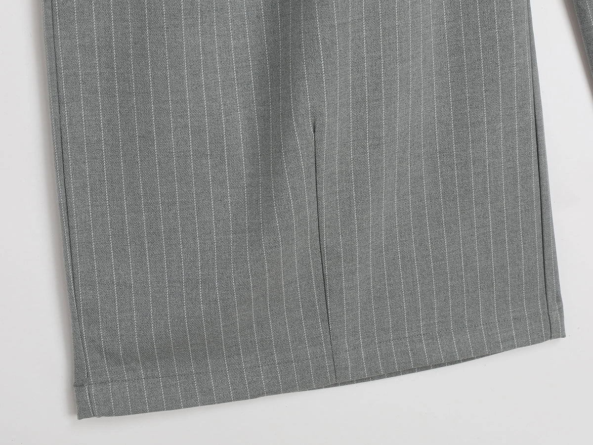 300 GSM BAGGY FIT STRIPED PLEATED 'GARY' PANTS - Image 5
