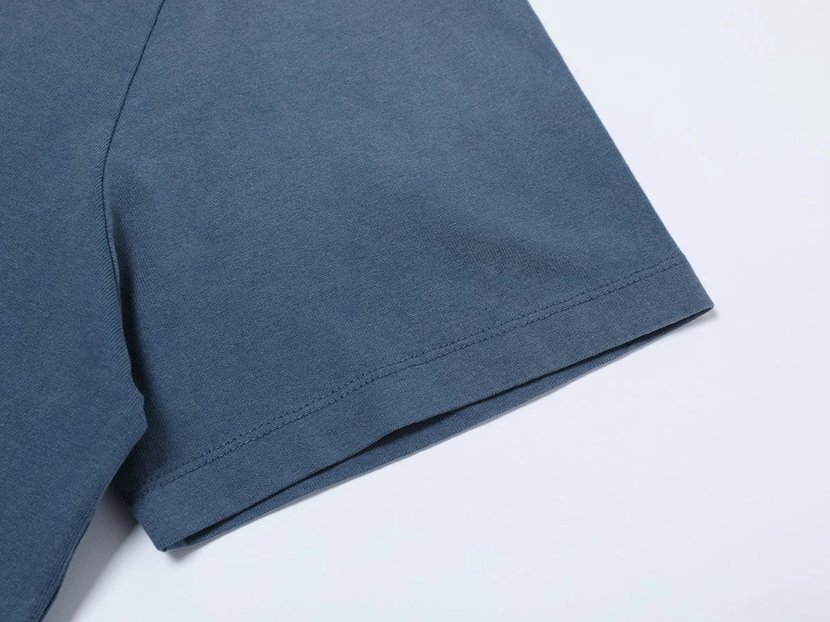 320 GSM BOXY CROPPED 'WASHED BLUE' T-SHIRT - Image 5