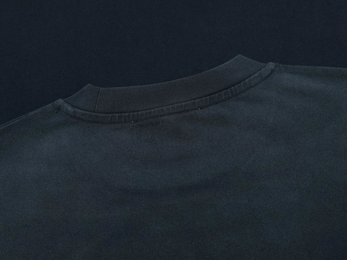 320 GSM BOXY CROPPED 'WASHED NAVY BLUE'  T-SHIRT - Image 7