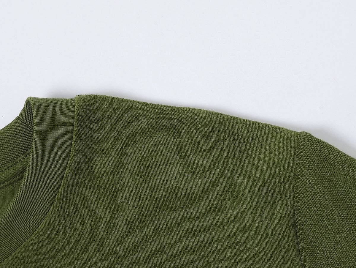350 GSM NORMAL FIT 'MOSS GREEN' T-SHIRT - Image 5