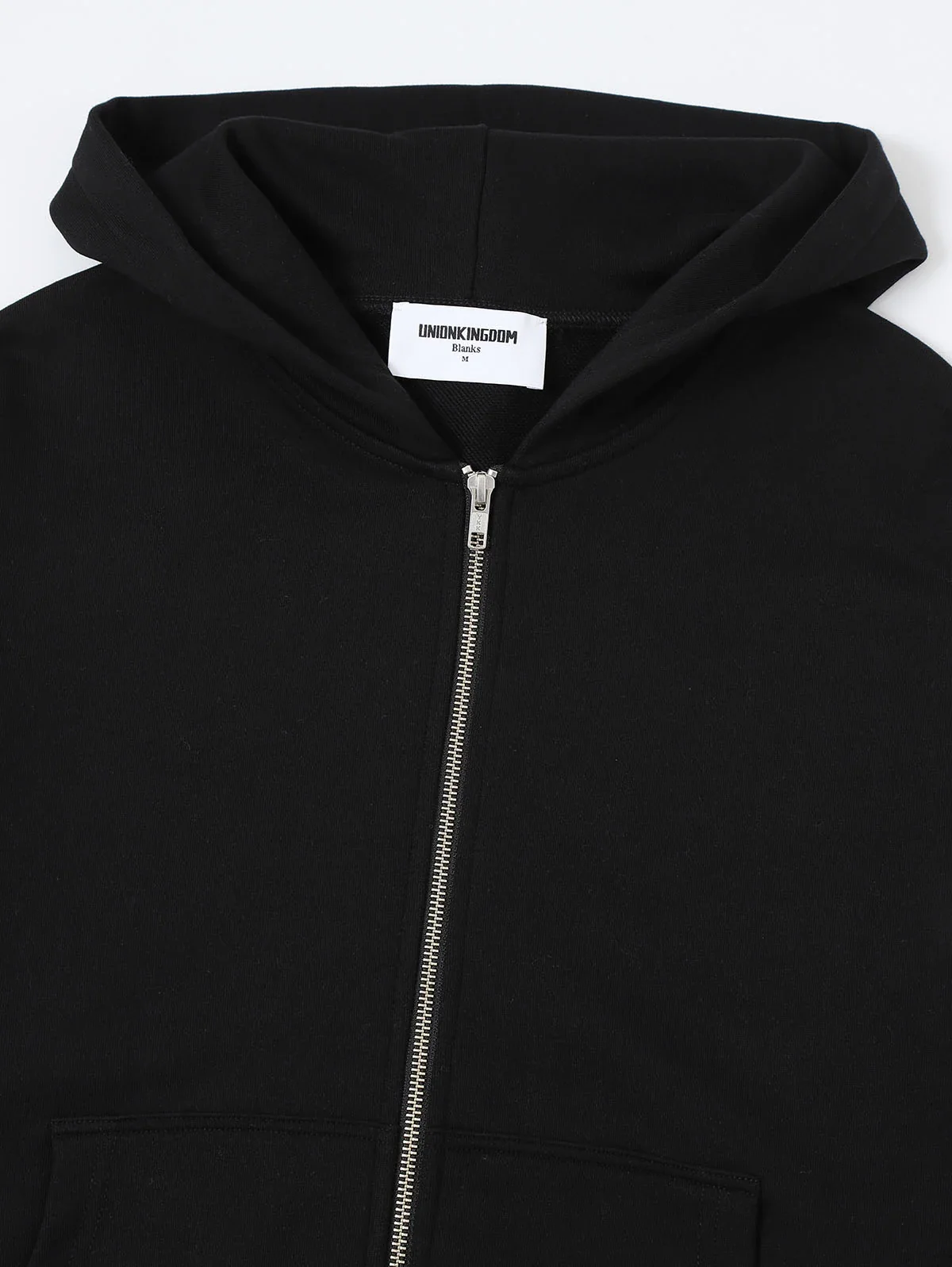 360 GSM 100% COTTON BOXY CROPPED 'BLACK' ZIP-UP HOODIE - Image 3