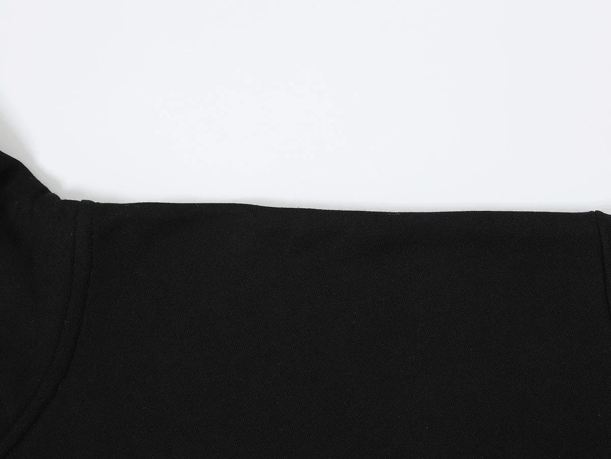 360 GSM 100% COTTON BOXY CROPPED 'BLACK' ZIP-UP HOODIE - Image 6