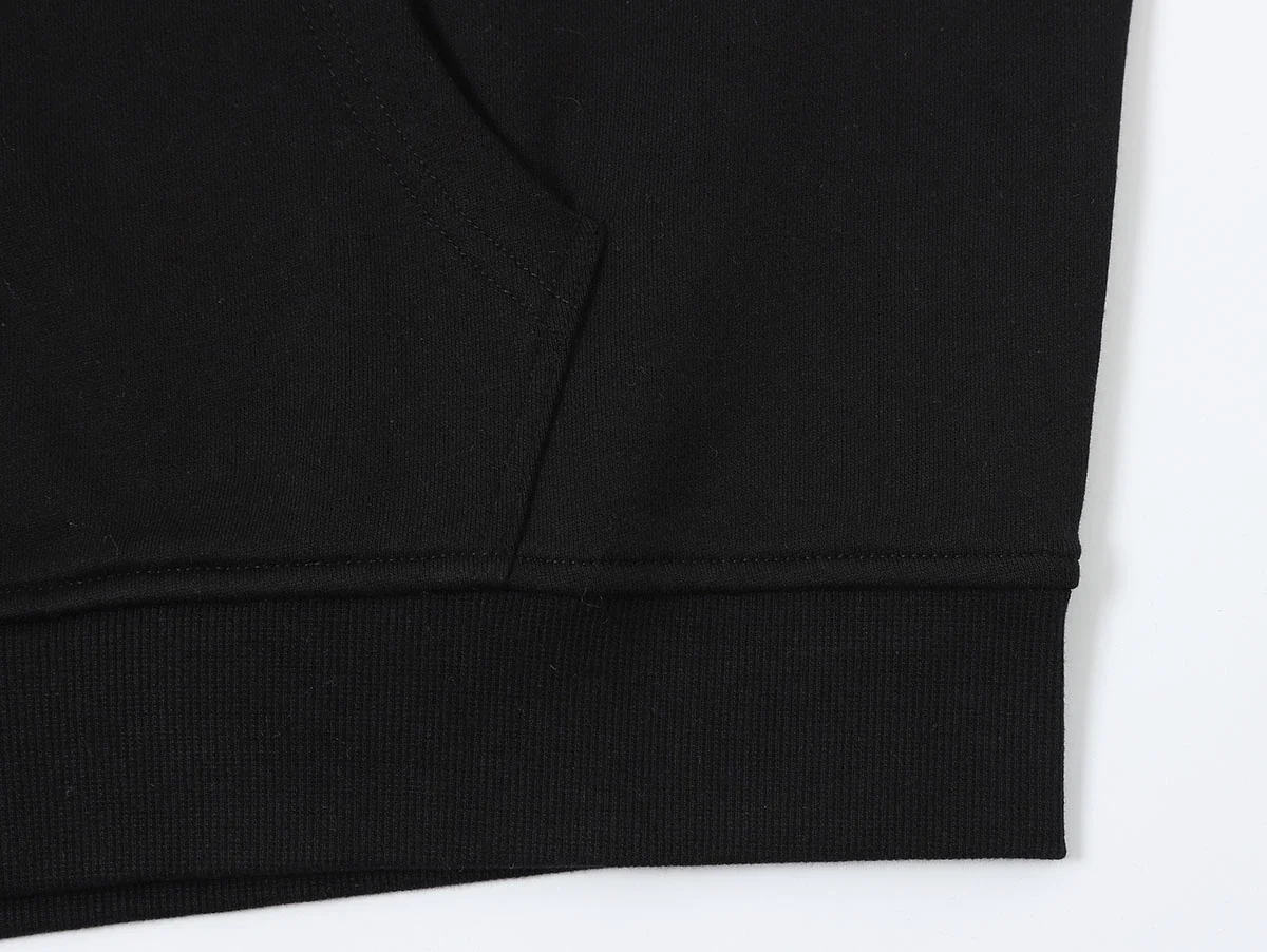360 GSM 100% COTTON BOXY CROPPED 'BLACK' ZIP-UP HOODIE - Image 7