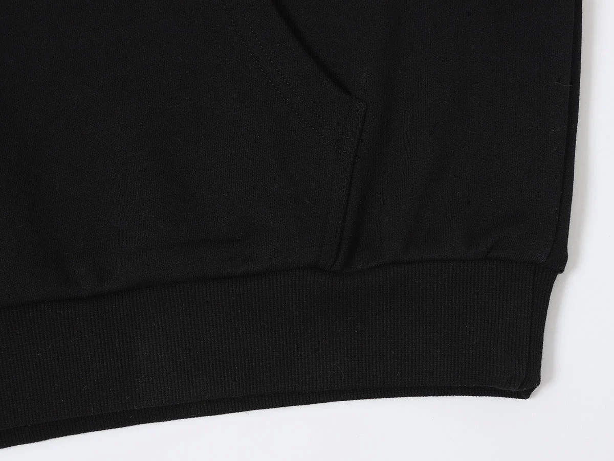 360 GSM 100% COTTON BOXY CROPPED FIT 'BLACK' HOODIE - Image 5
