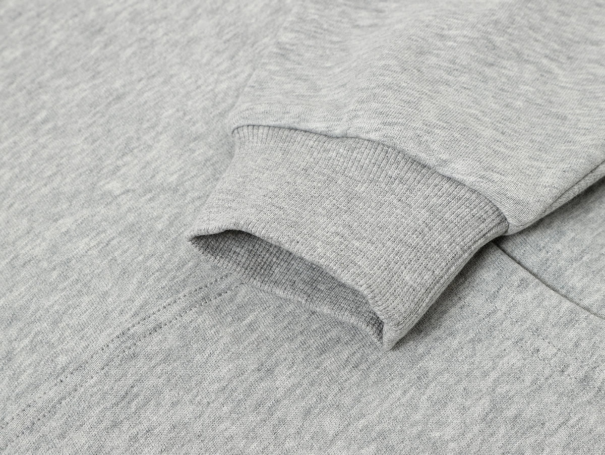 360 GSM 100% COTTON BOXY CROPPED FIT 'FLOWER GRAY' HOODIE - Image 4