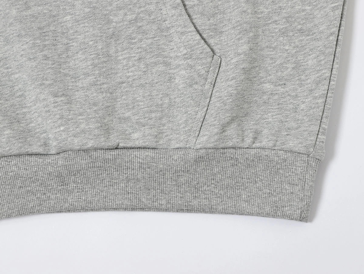 360 GSM 100% COTTON BOXY CROPPED FIT 'FLOWER GRAY' HOODIE - Image 5