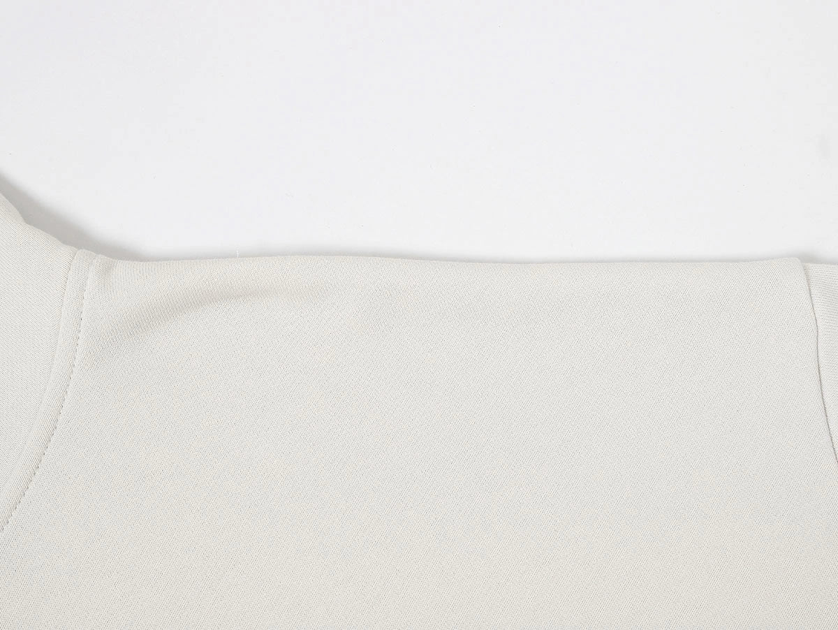 360 GSM 100% COTTON BOXY CROPPED FIT 'OFF WHITE' HOODIE - Image 3