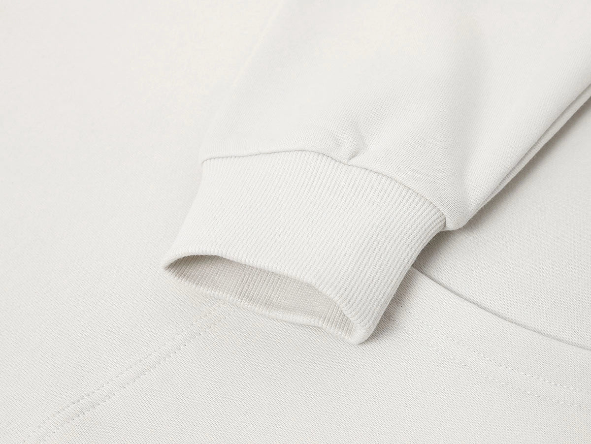 360 GSM 100% COTTON BOXY CROPPED FIT 'OFF WHITE' HOODIE - Image 4