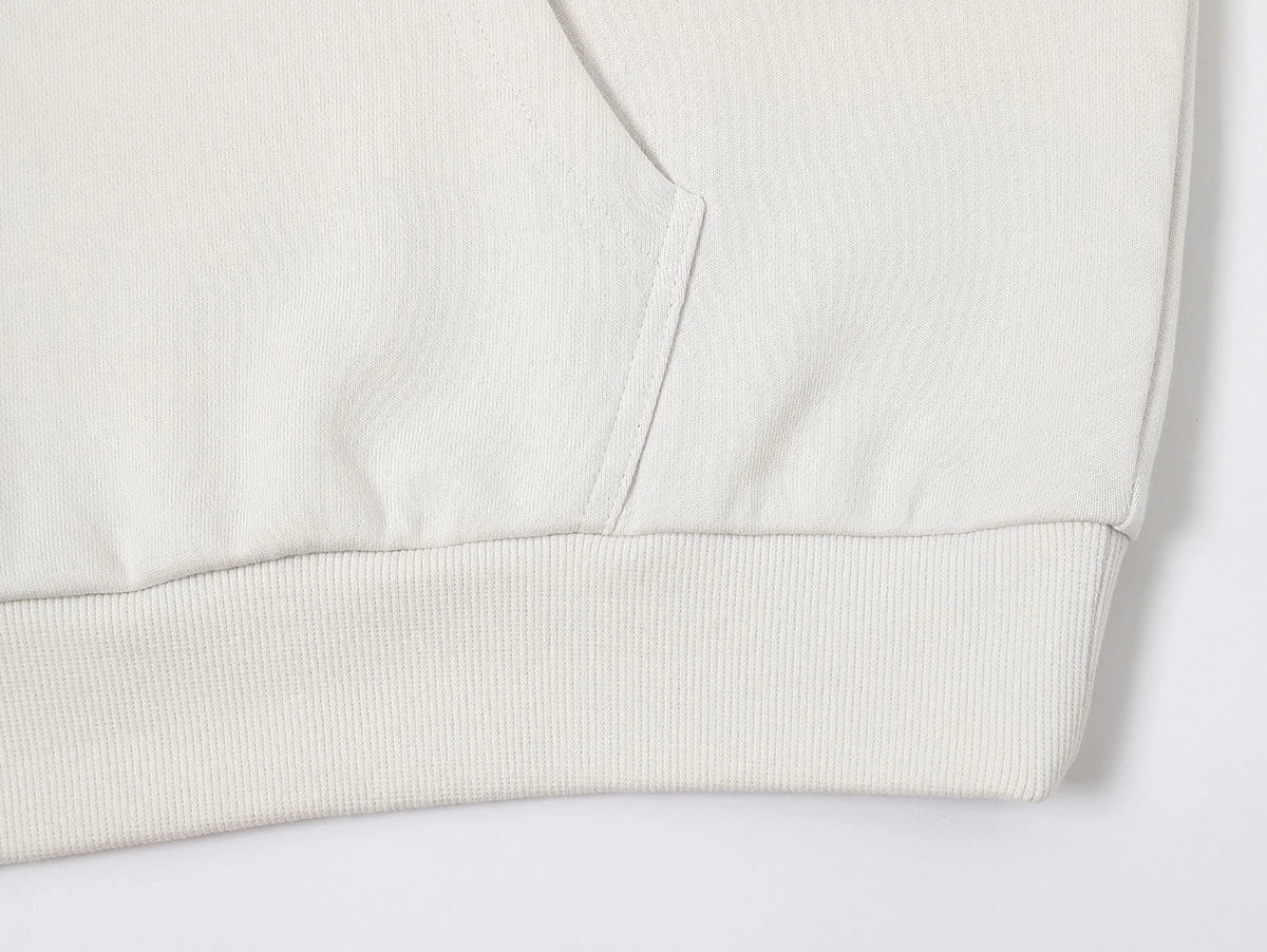 360 GSM 100% COTTON BOXY CROPPED FIT 'OFF WHITE' HOODIE - Image 5