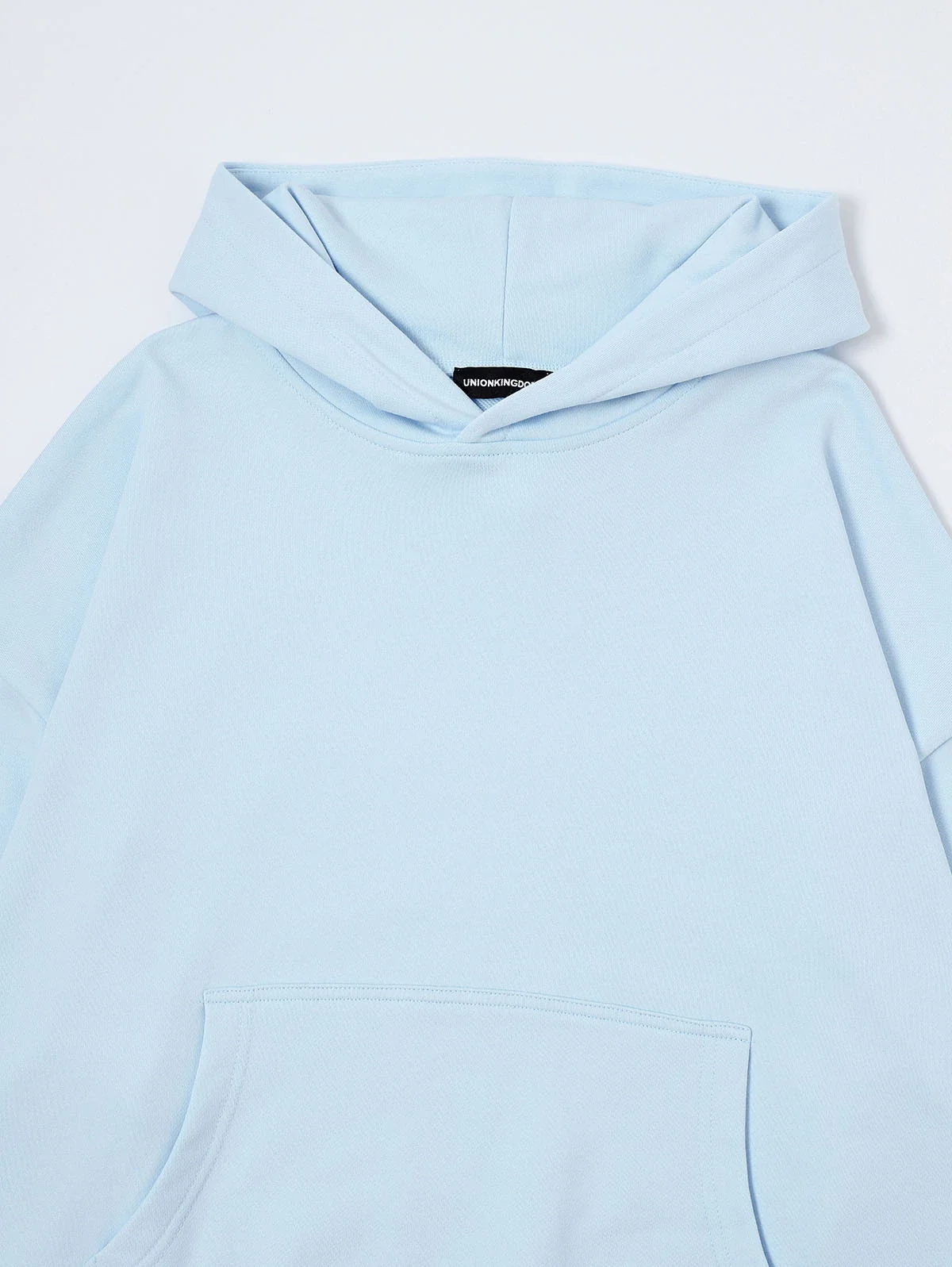 360 GSM 100% COTTON BOXY CROPPED FIT 'PURE BLUE' HOODIE - Image 7