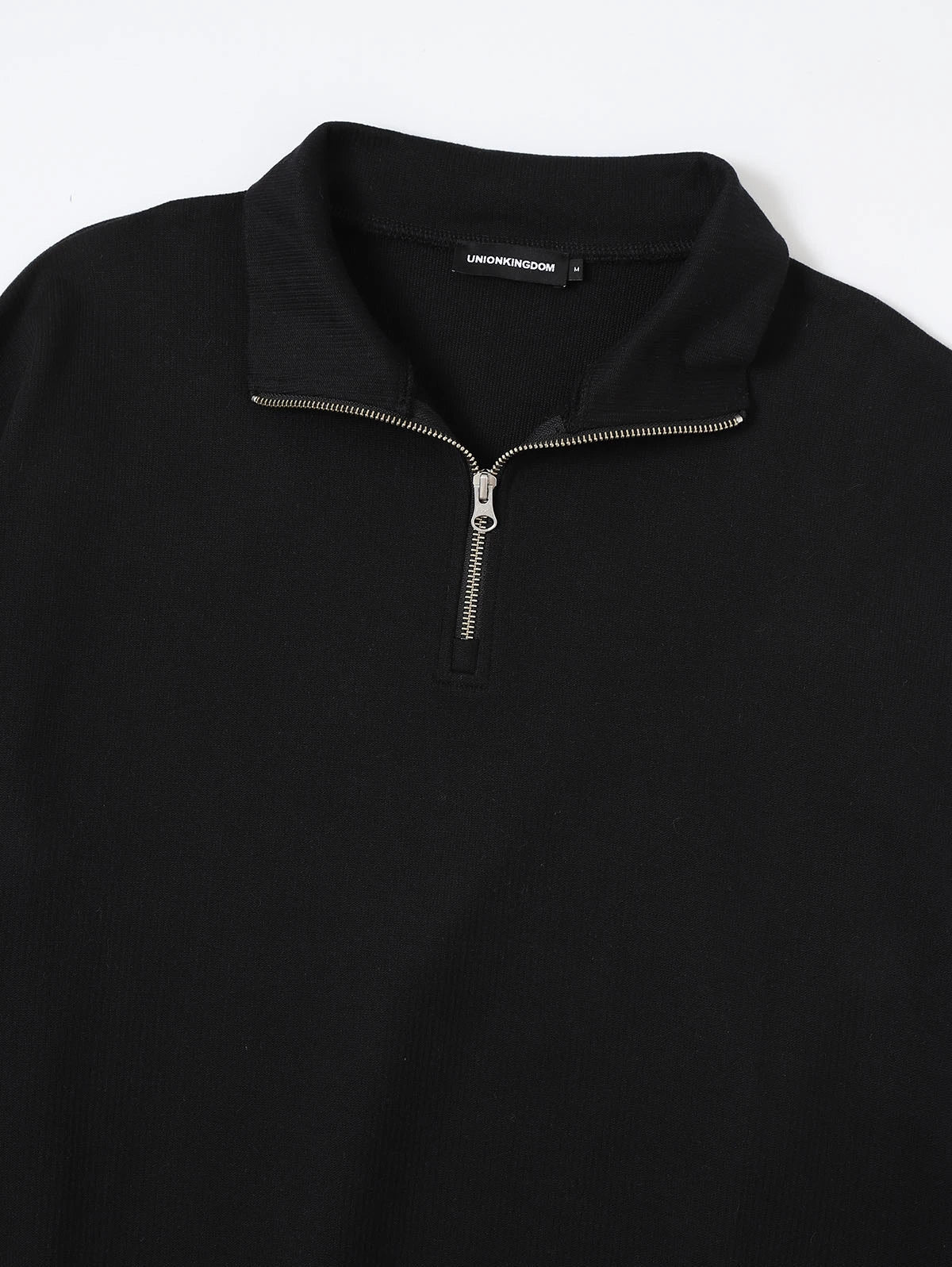 360 GSM 100% COTTON BOXY CROPPED FIT QUARTER-ZIP 'BLACK 'SWATERSHIRT - Image 7