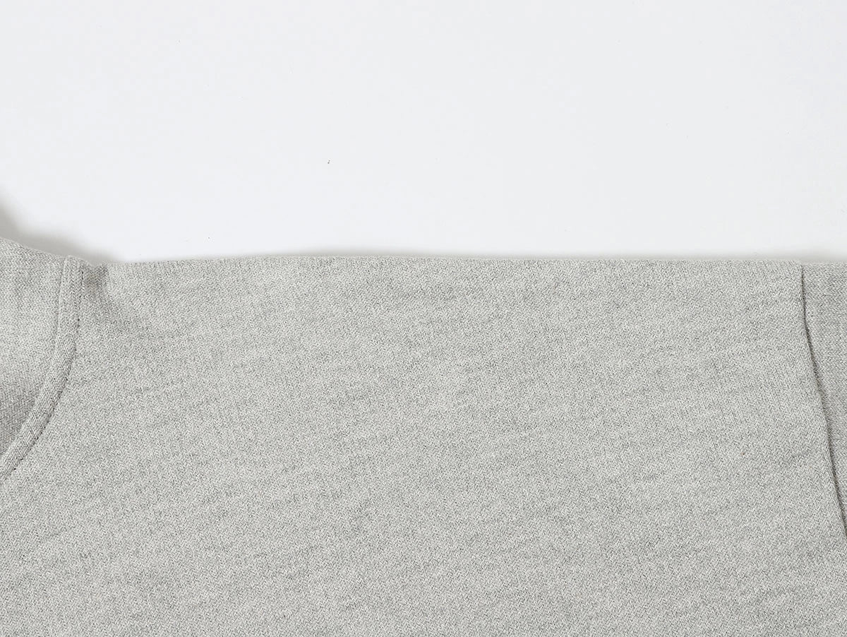 360 GSM  100% COTTON BOXY CROPPED FIT QUARTER-ZIP 'FLOWER GRAY'SWATERSHIRT - Image 3
