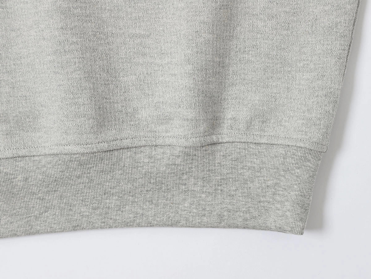 360 GSM  100% COTTON BOXY CROPPED FIT QUARTER-ZIP 'FLOWER GRAY'SWATERSHIRT - Image 4