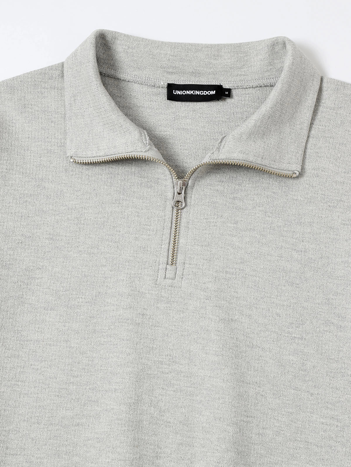 360 GSM  100% COTTON BOXY CROPPED FIT QUARTER-ZIP 'FLOWER GRAY'SWATERSHIRT - Image 5