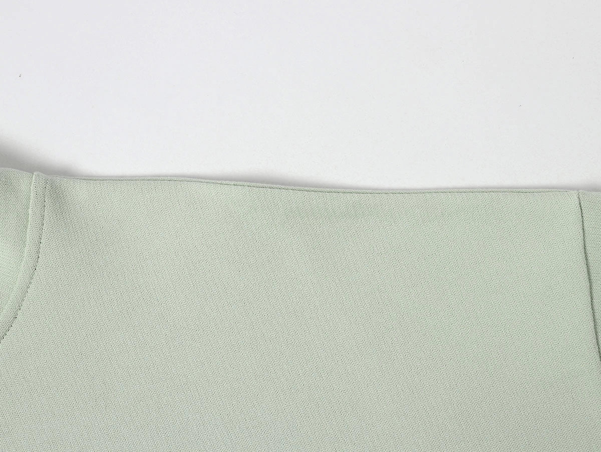 360 GSM  100% COTTON BOXY CROPPED FIT QUARTER-ZIP 'LIGHT GREEN' SWATERSHIRT - Image 4