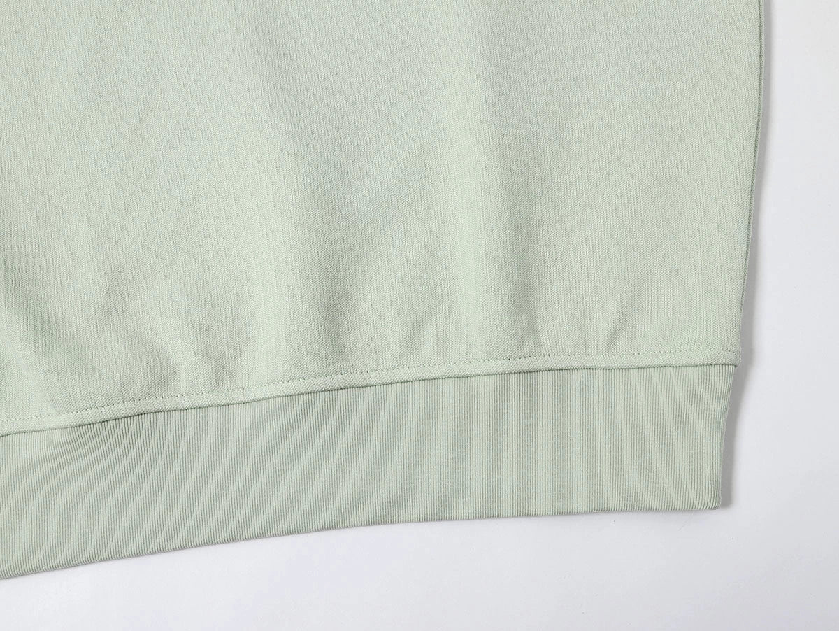 360 GSM  100% COTTON BOXY CROPPED FIT QUARTER-ZIP 'LIGHT GREEN' SWATERSHIRT - Image 5