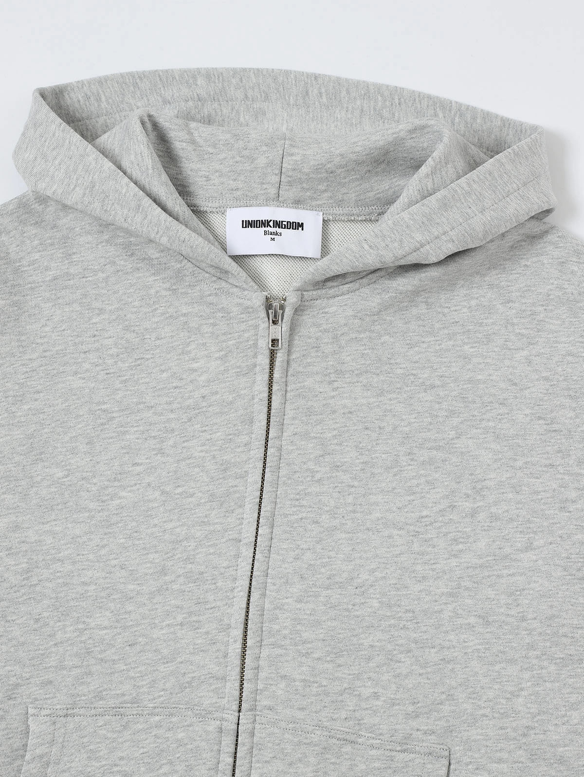 360 GSM 100% COTTON BOXY CROPPED 'FLOWER GRAY' ZIP-UP HOODIE - Image 3