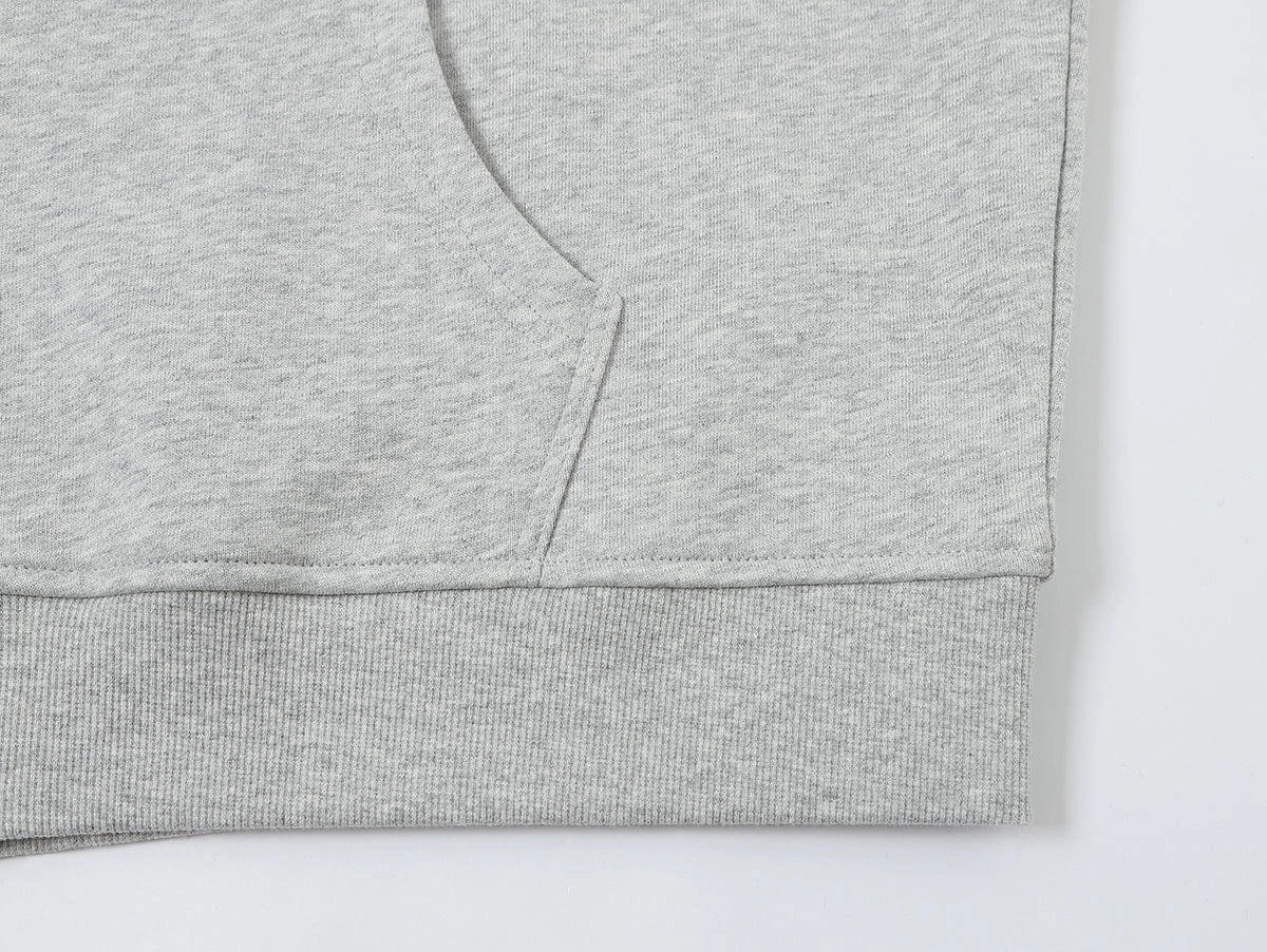 360 GSM 100% COTTON BOXY CROPPED 'FLOWER GRAY' ZIP-UP HOODIE - Image 6