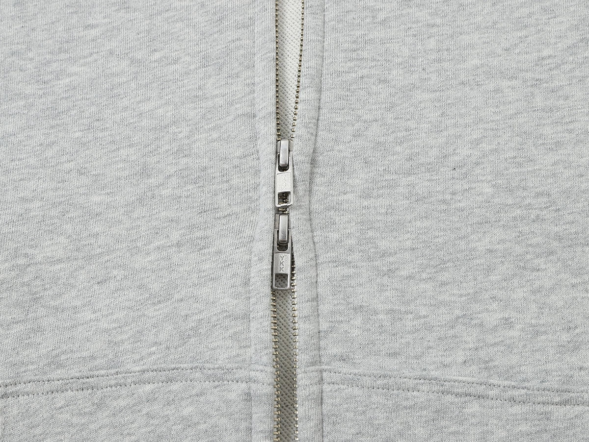 360 GSM 100% COTTON BOXY CROPPED 'FLOWER GRAY' ZIP-UP HOODIE - Image 7