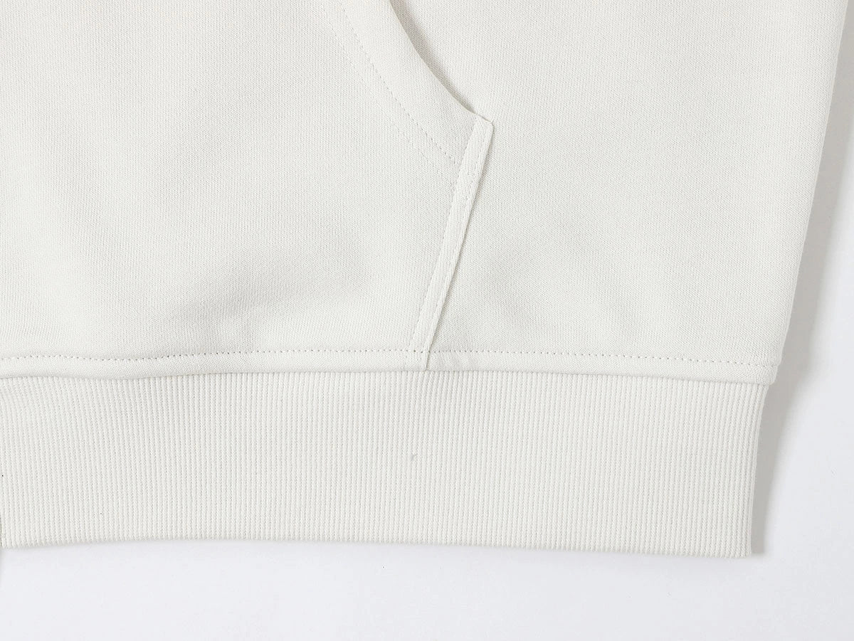 360 GSM 100% COTTON BOXY CROPPED 'OFF WHITE' ZIP-UP HOODIE - Image 5