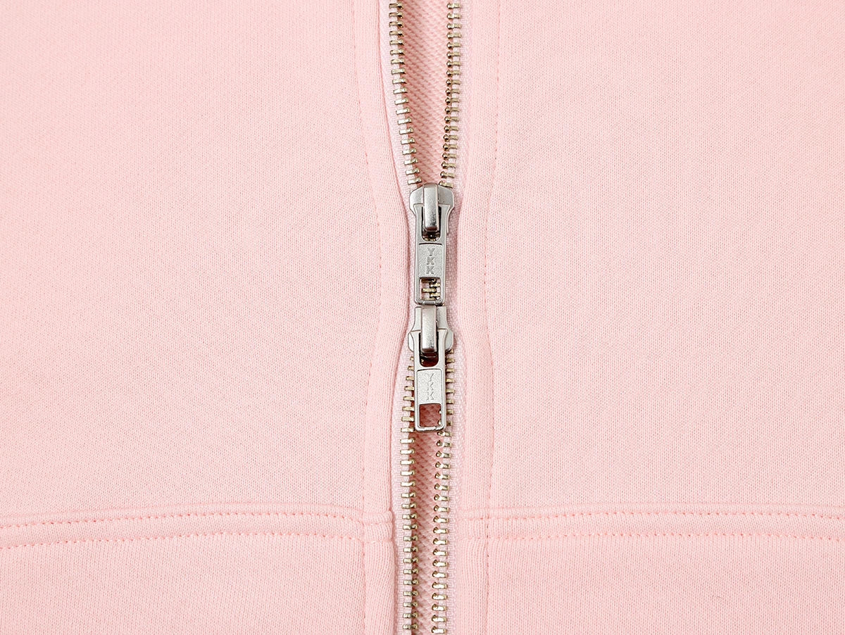 360 GSM 100% COTTON BOXY CROPPED 'PINK' ZIP-UP HOODIE - Image 6