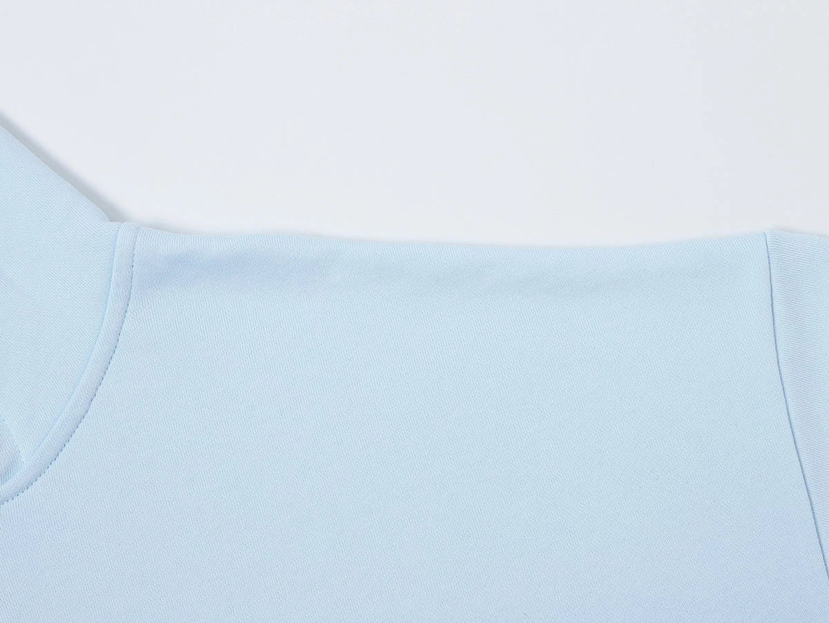 360 GSM 100% COTTON BOXY CROPPED 'PURE BLUE' ZIP-UP HOODIE - Image 3