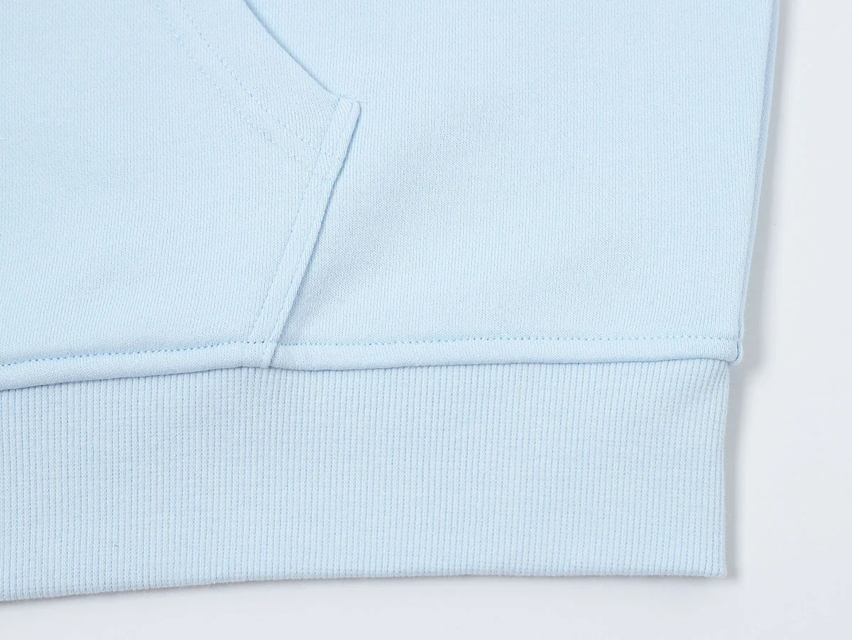 360 GSM 100% COTTON BOXY CROPPED 'PURE BLUE' ZIP-UP HOODIE - Image 5