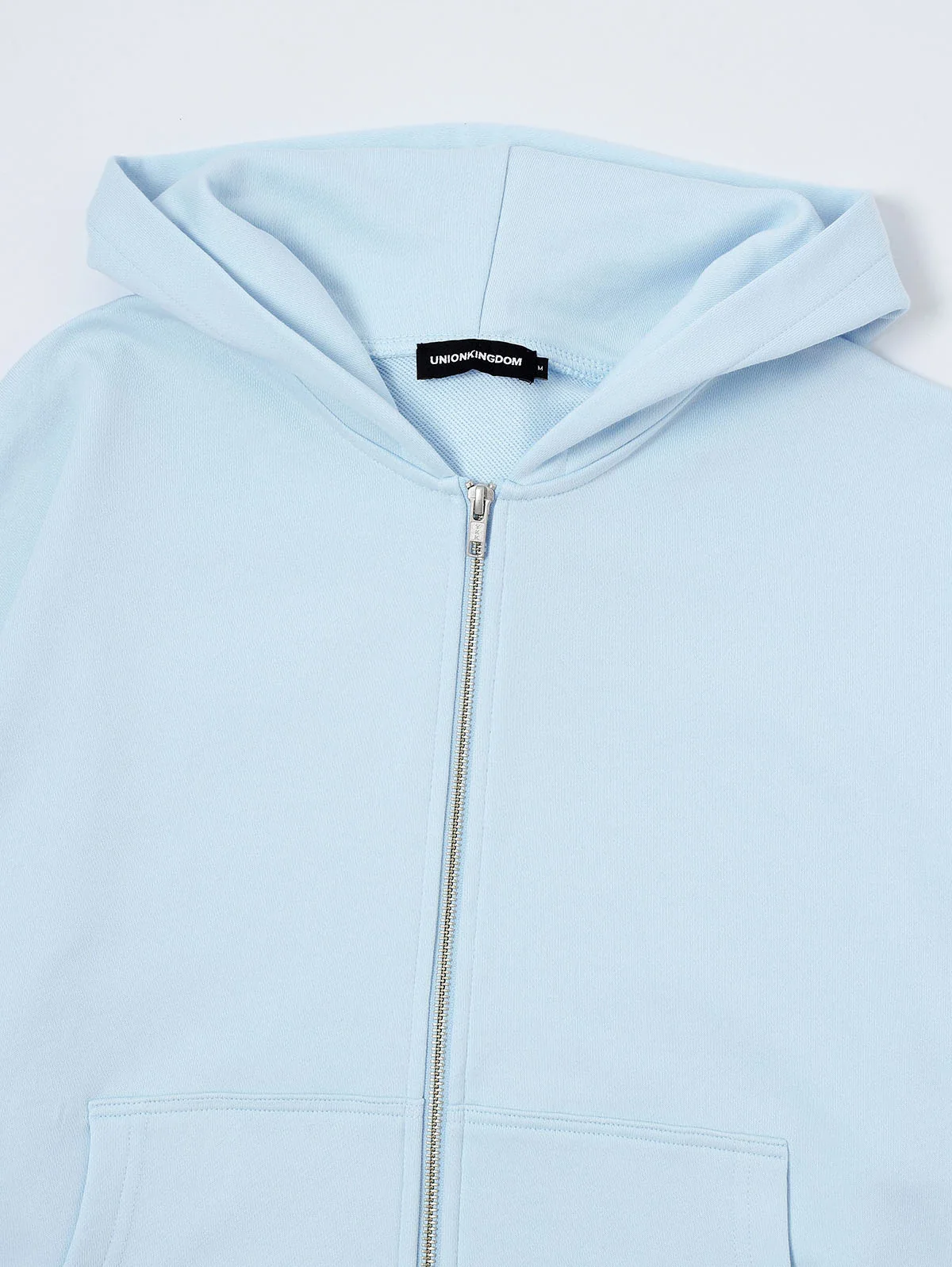 360 GSM 100% COTTON BOXY CROPPED 'PURE BLUE' ZIP-UP HOODIE - Image 8