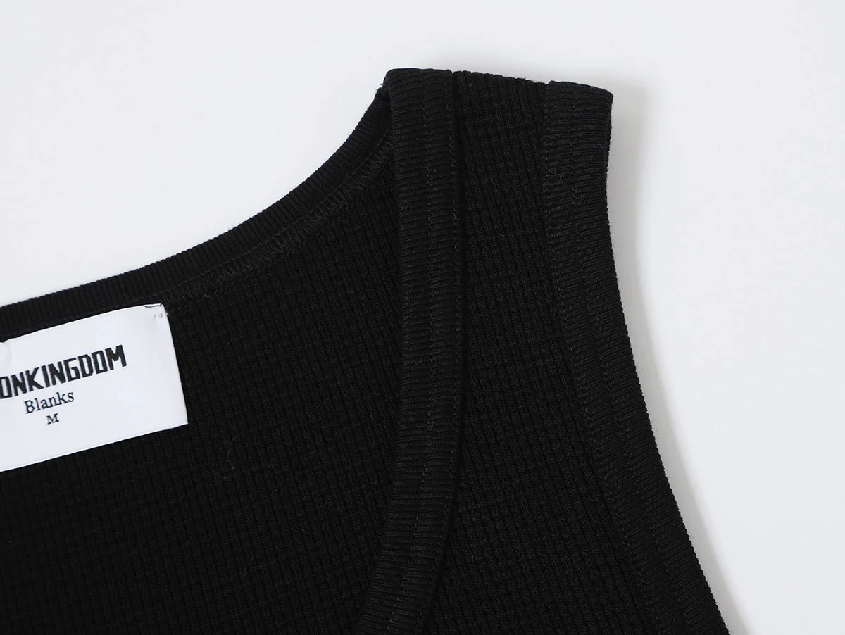 380 GSM WAFFLE WEAVE 'BLACK' TANK - Image 4