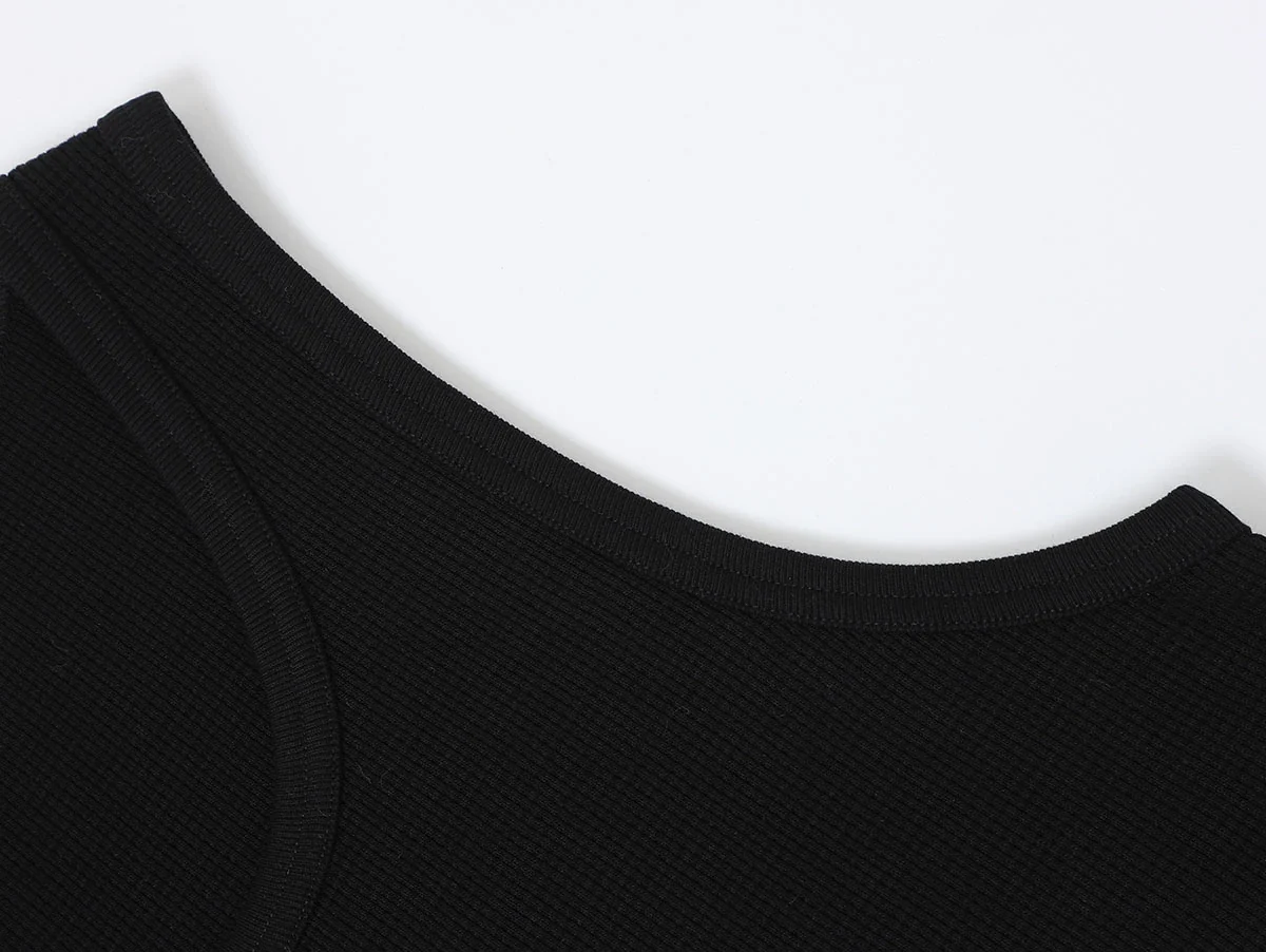 380 GSM WAFFLE WEAVE 'BLACK' TANK - Image 5