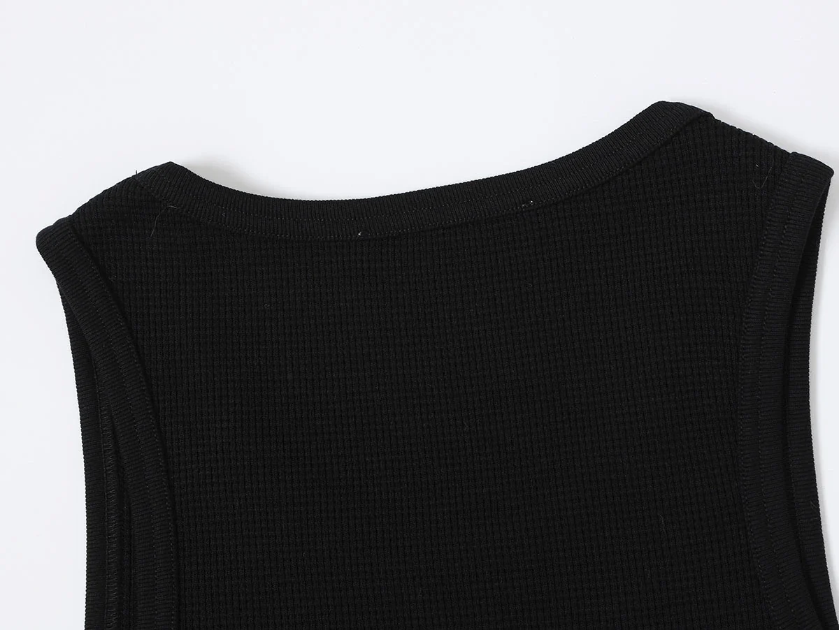 380 GSM WAFFLE WEAVE 'BLACK' TANK - Image 6
