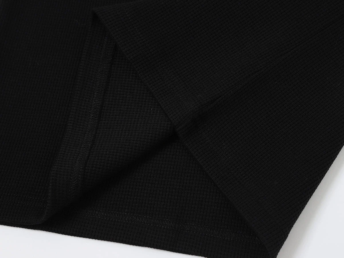 380 GSM WAFFLE WEAVE 'BLACK' TANK - Image 7