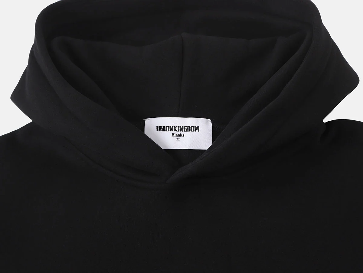 360 GSM CROPPED FIT 'BLACK' HOODIE - Image 3