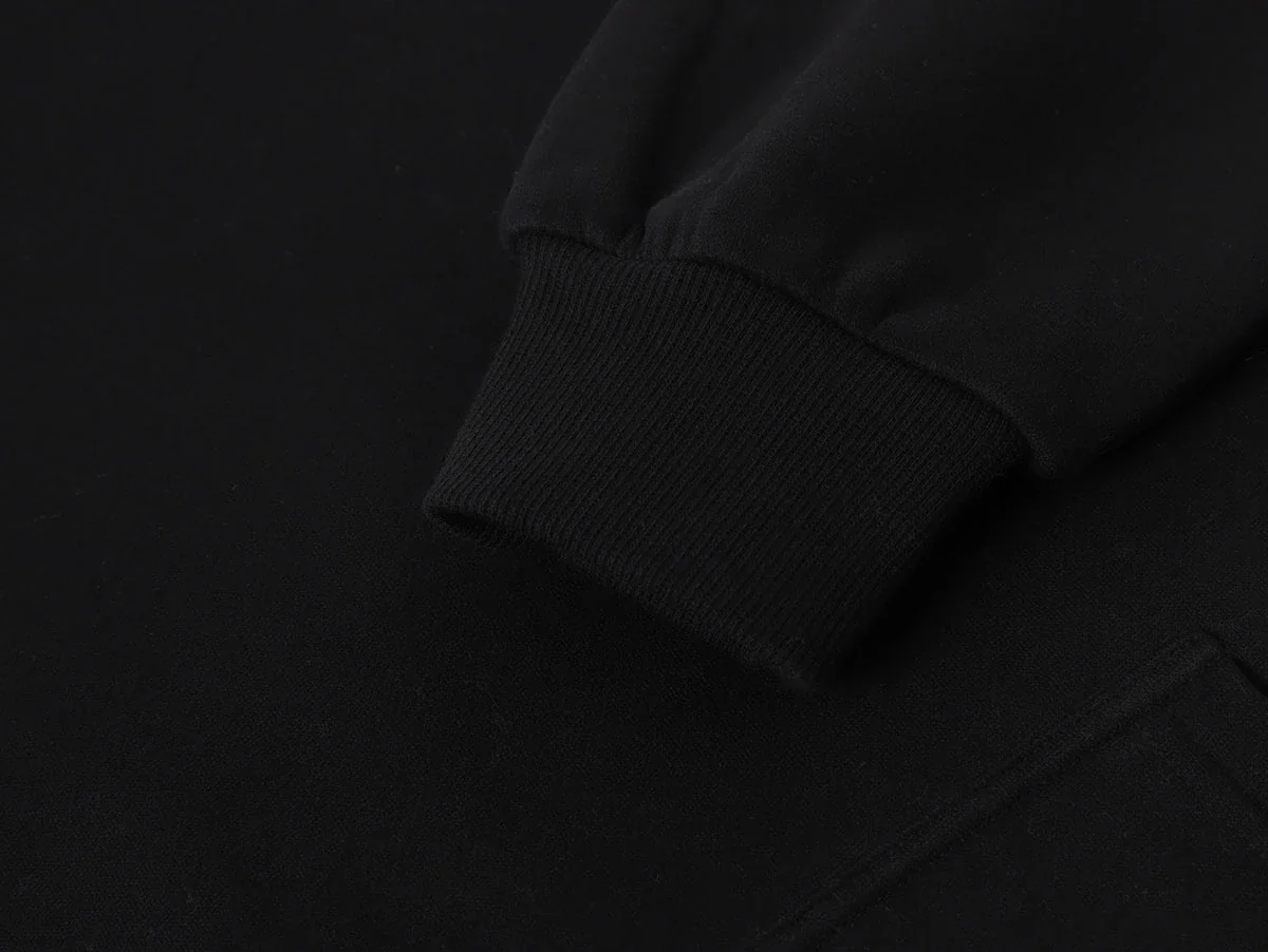 360 GSM CROPPED FIT 'BLACK' HOODIE - Image 4