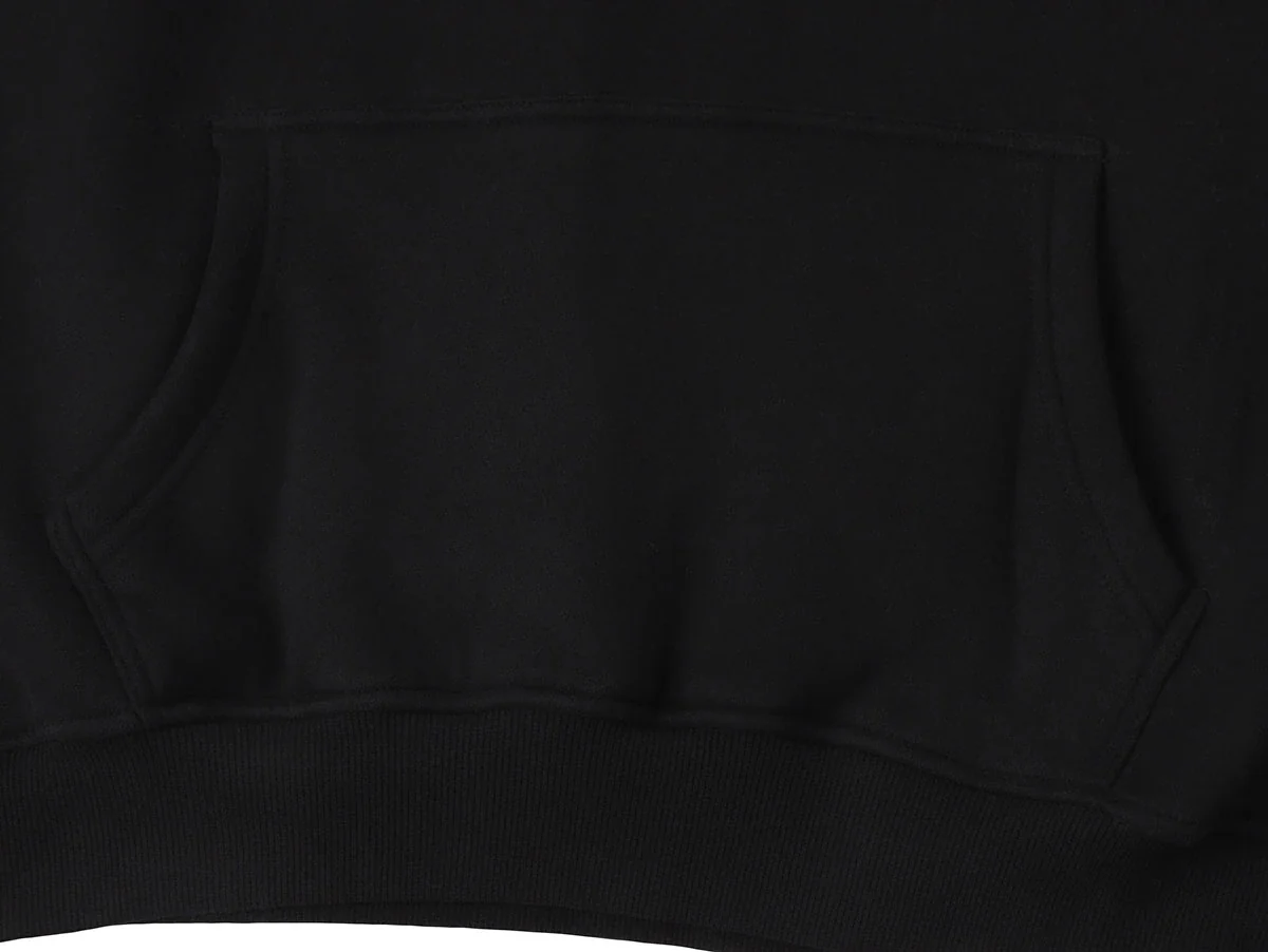 360 GSM CROPPED FIT 'BLACK' HOODIE - Image 5