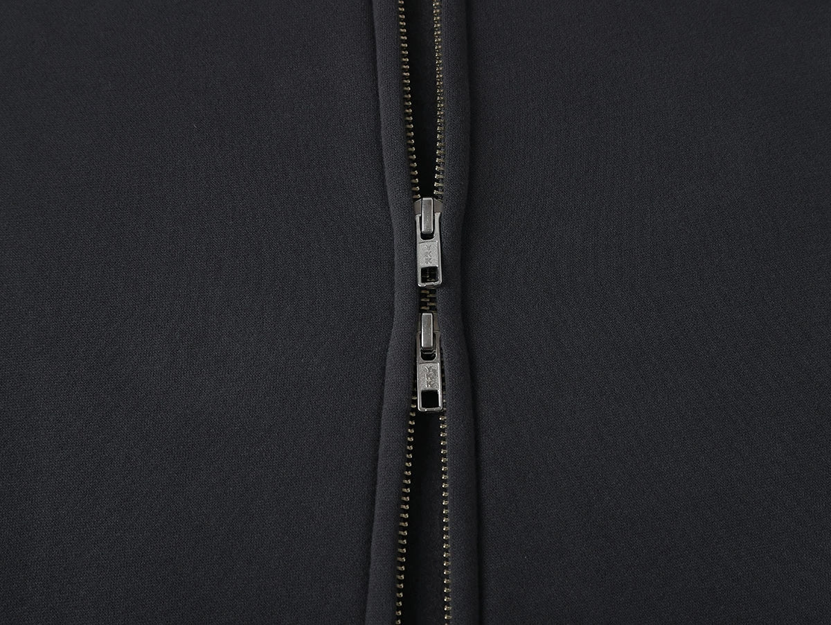 360 GSM CROPPED FIT 'DARK GRAY' ZIP-UP HOODIE - Image 6