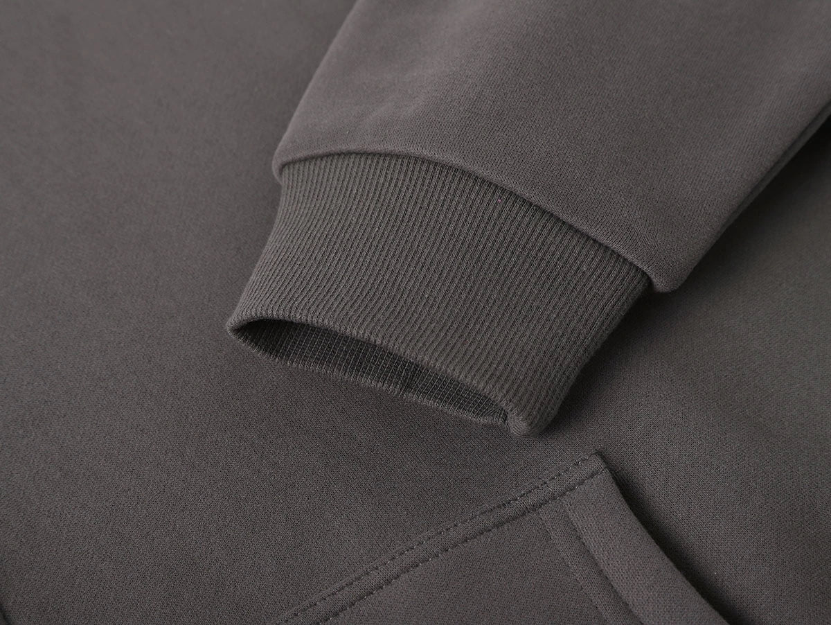 360 GSM CROPPED FIT 'FOG GRAY' ZIP-UP HOODIE - Image 5