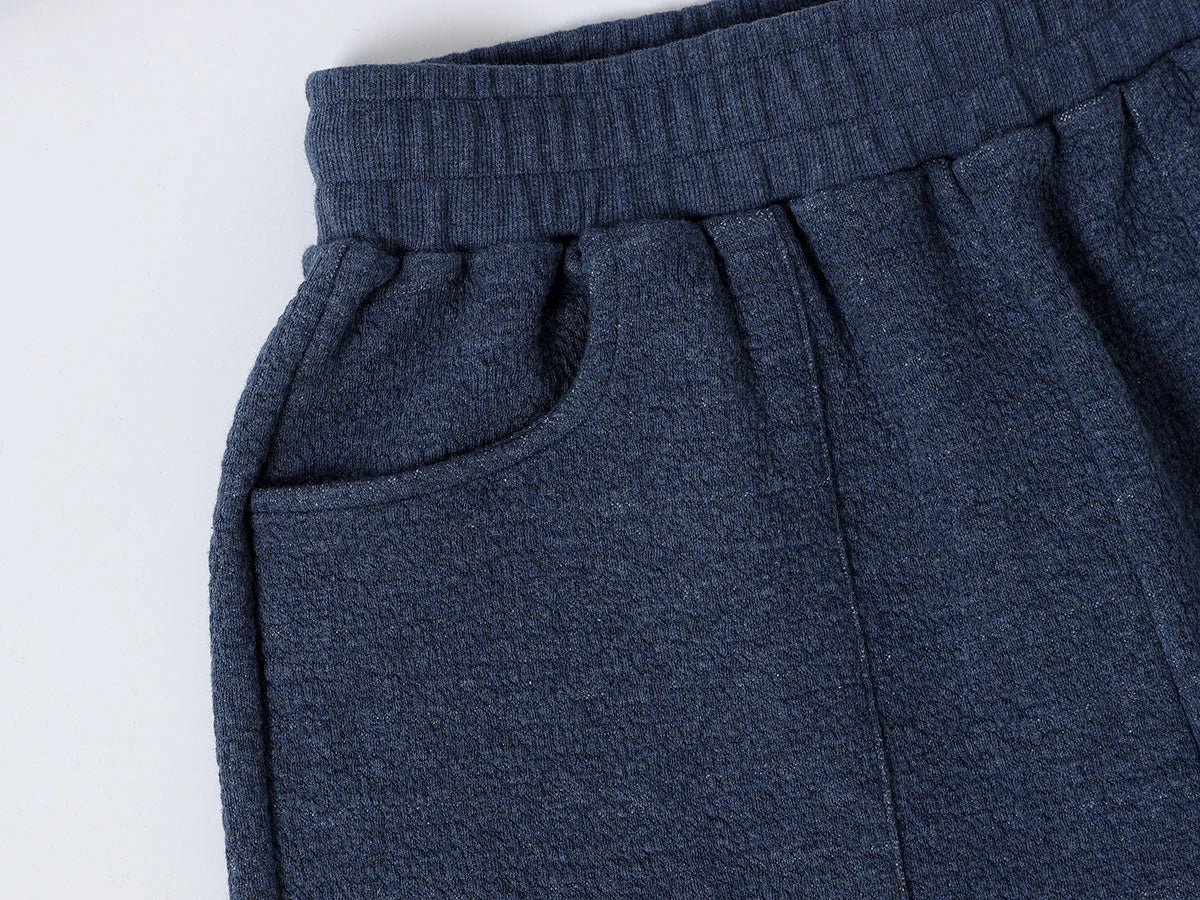 380 GSM COZY BAGGY BUBBLE 'DENIM BLUE' STRAIGHT PANTS - Image 3