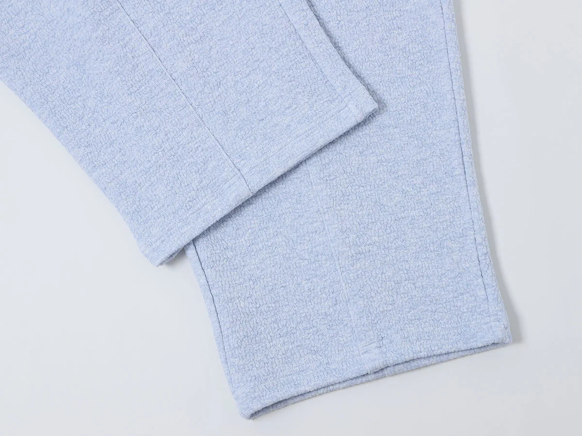 380 GSM COZY BAGGY BUBBLE 'LIGHT BLUE' STRAIGHT PANTS - Image 8