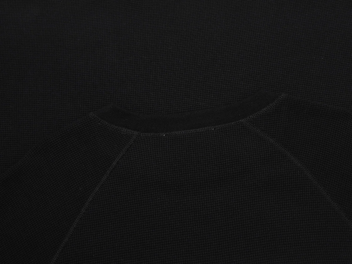380 GSM WAFFLE WEAVE 'BLACK' LONG SLEEVE - Image 5