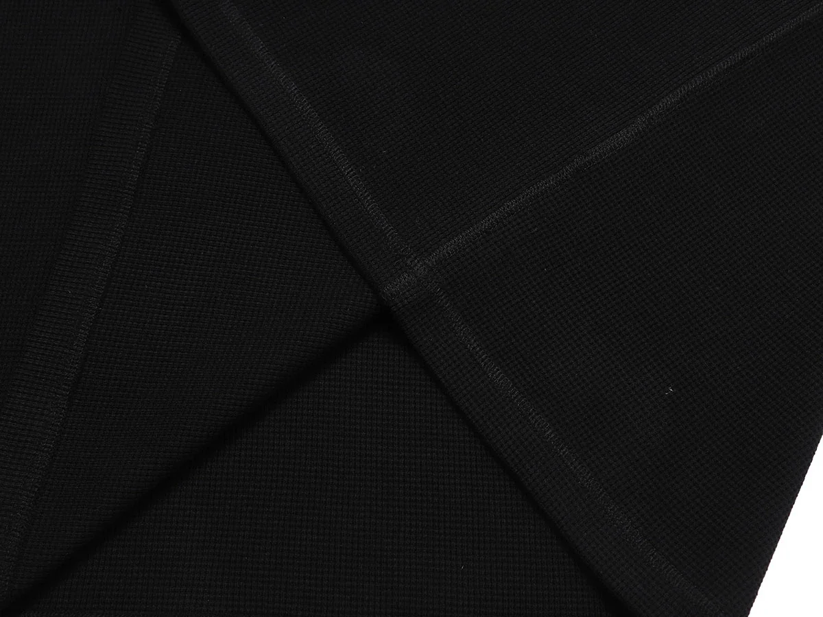 380 GSM WAFFLE WEAVE 'BLACK' LONG SLEEVE - Image 6