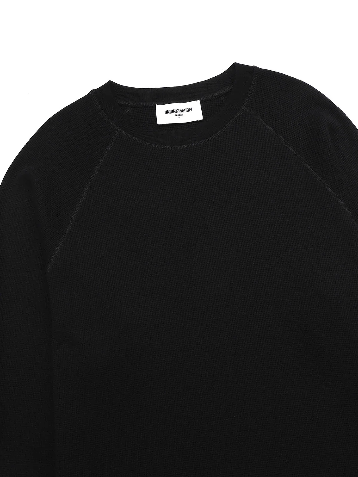 380 GSM WAFFLE WEAVE 'BLACK' LONG SLEEVE - Image 7