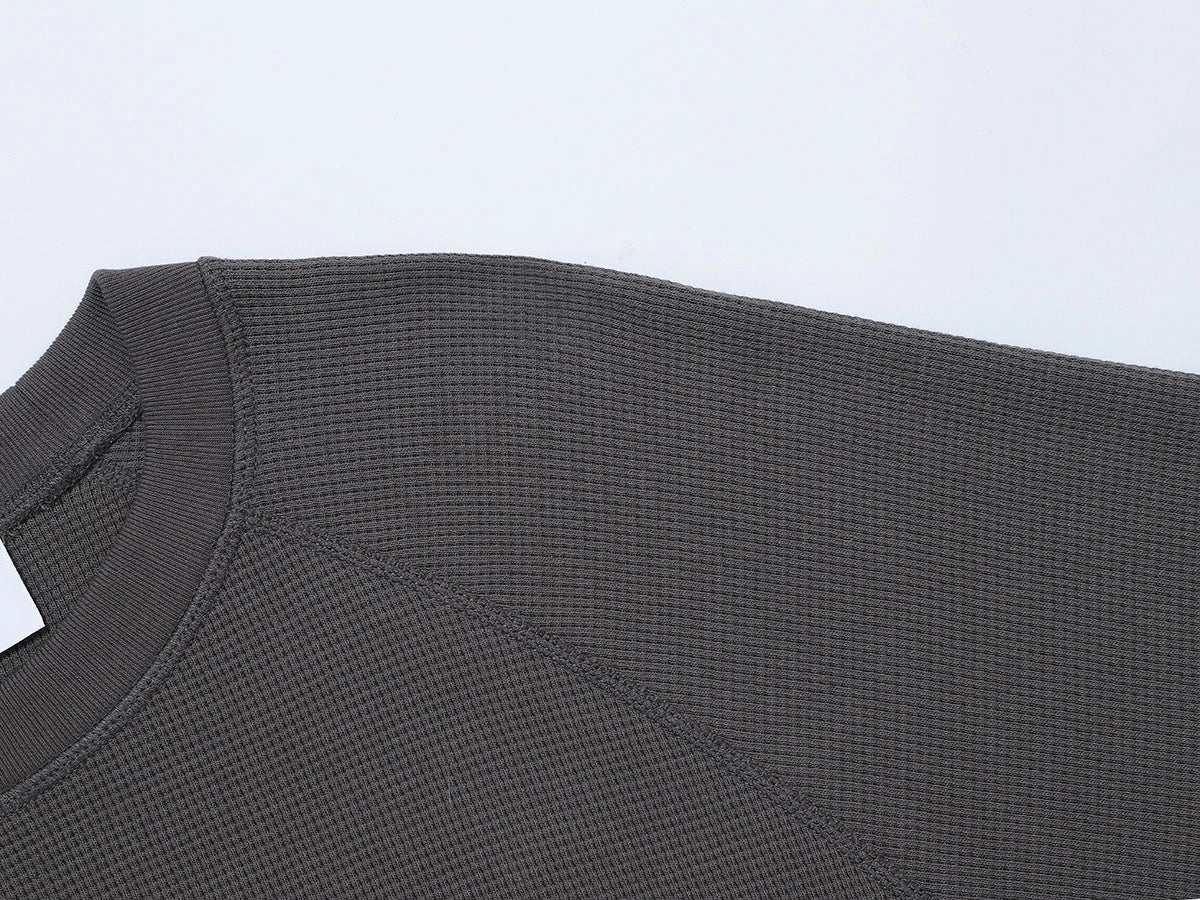 380 GSM WAFFLE WEAVE 'GRAY' LONG SLEEVE - Image 3