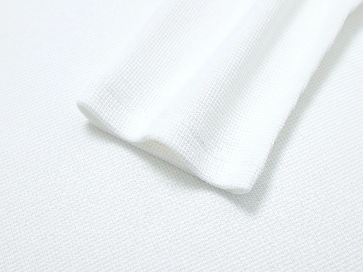 380 GSM WAFFLE WEAVE 'WHITE' LONG SLEEVE - Image 4