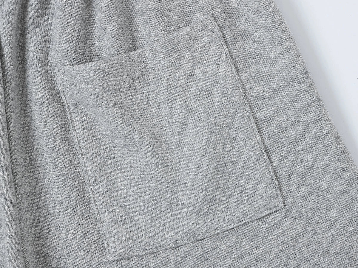 400 GSM COARSE NEEDLE 'FLOWER GRAY' SHORTS - Image 6