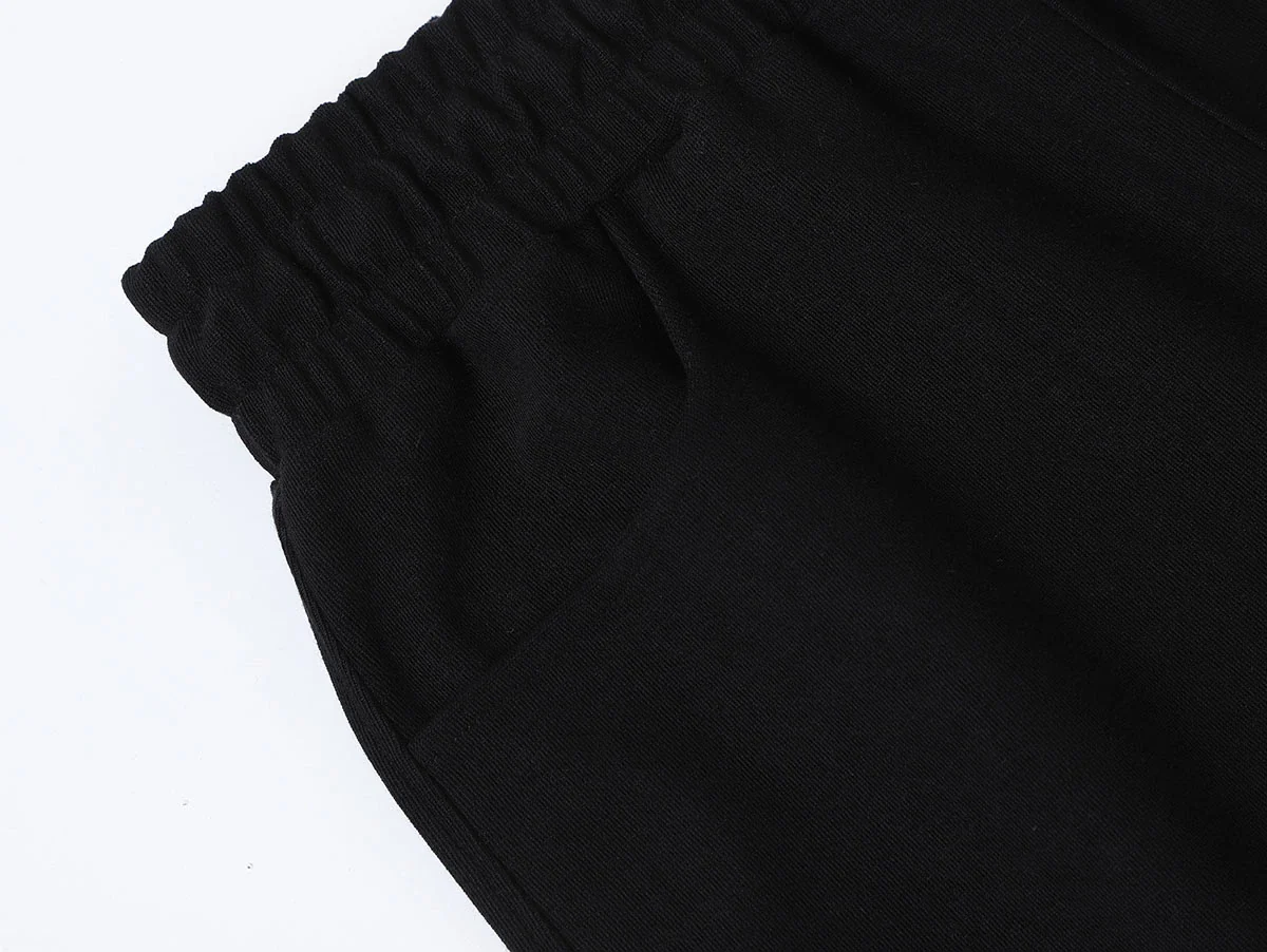 420 GSM MID-LENGTH LOOSE FIT 'BLACK' SHORTS - Image 3